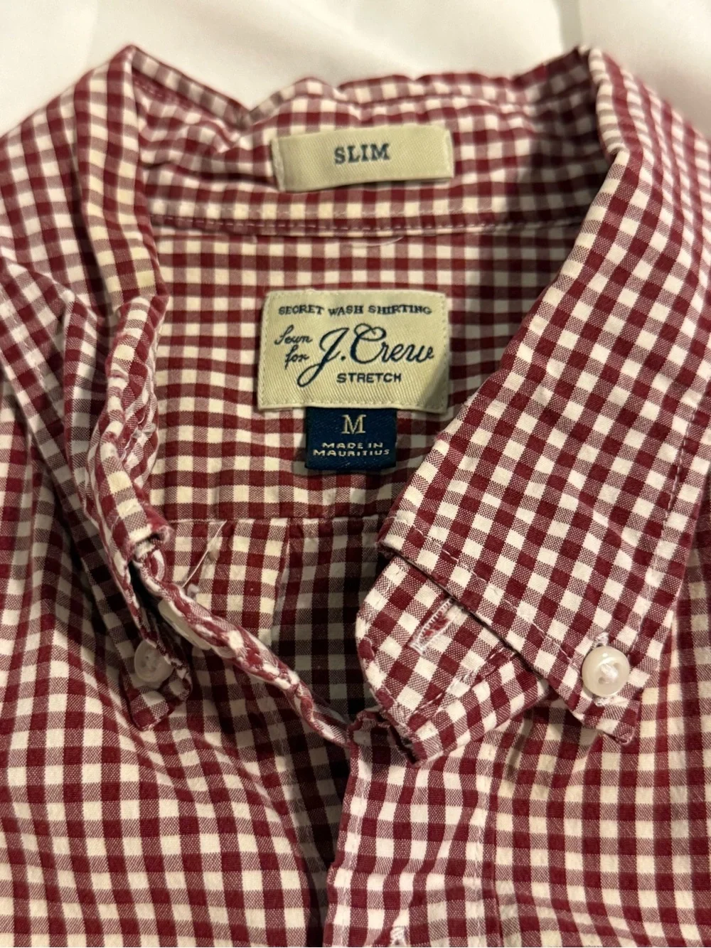 J. Crew Red Gingham Button-Down Shirt